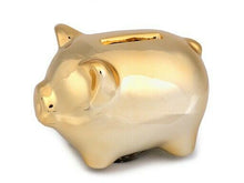 Lade das Bild in den Galerie-Viewer, Sparschwein, Spardose klein, Schwein mit Gold, Geschenk SD15
