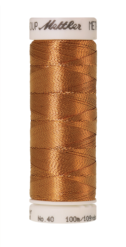 METTLER METALLIC, Nähgarn zum Sticken & Ziernähte, 100 m 7633 Farbe Kupfergold, Copper Gold (1134) 1 von 15 Farben