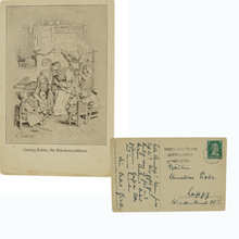Załaduj obraz do przeglądarki galerii, Antike originale gelaufene Postkarte 1927 Die Märchenerzählerin PK6
