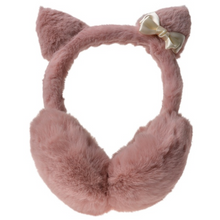 Load image into Gallery viewer, Ohrenwärmer Kinder Katze Schleife one size Rosa OW2
