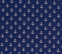 Cargar imagen en el visor de la galería, EUR 10,90/m Baumwolle Möwen, Anker, Streifen, Schiffe, maritim zum kombinieren 0,50mx1,48m Art 3102
