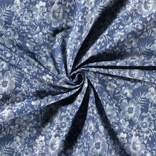 Carregar imagem no visualizador da galeria, EUR 12.90/m Jeansstoffe Blüten, Gänseblümchen, Flocken in blau oder marine 0,50mx1,40m Art 3341
