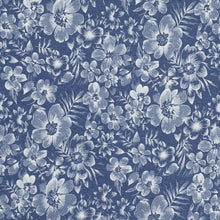 Załaduj obraz do przeglądarki galerii, EUR 12.90/m Jeansstoffe Blüten, Gänseblümchen, Flocken in blau oder marine 0,50mx1,40m Art 3341
