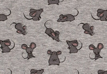 Lade das Bild in den Galerie-Viewer, EUR 17,90/m Alpenfleece mit niedlichen Mäusen in Grau 0,50mx1,50m Art 3251
