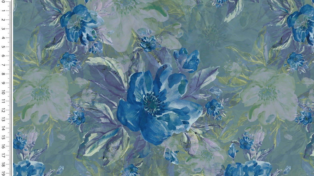 EUR 19,90/m French Terry DIGITALDRUCK Painted Flowers in zwei Farben 0,50mx1,50m Art 3274