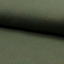Carregar imagem no visualizador da galeria, EUR 11.90/m Musselin, Double Gauze Foliendruck glitzernde Punkte, Foil Dots bunt gold 0,50mx1,40m Art 3345
