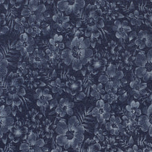 Carregar imagem no visualizador da galeria, EUR 12.90/m Jeansstoffe Blüten, Gänseblümchen, Flocken in blau oder marine 0,50mx1,40m Art 3341
