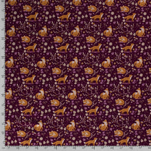 Lade das Bild in den Galerie-Viewer, EUR 17.90/m Alpenfleece-Stoffe mit niedlichen Füchsen, in vier Farbe Marine, Bordeaux, Grün und Dunkelgrau 0,50mx1,50m Art 3250
