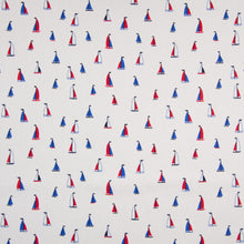 Cargar imagen en el visor de la galería, EUR 10.90/m Baumwolle Maritim Boote, Fische, Seepferdchen, Punkte, Wellen 0,50mx1,45m Art 3347
