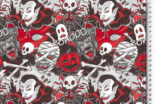 Cargar imagen en el visor de la galería, EUR 10.90/m Halloween Baumwolle Vampir, kleine Monster oder Spinnen sortiert 0,50mx1,42m Art 3304
