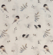 Cargar imagen en el visor de la galería, Musselin, Double Gauze mit Federn, Vögeln und ein Unistoff zum kombinieren 0,50m Art 3022
