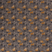 Cargar imagen en el visor de la galería, EUR 17.90/m Alpenfleece-Stoffe mit niedlichen Füchsen, in vier Farbe Marine, Bordeaux, Grün und Dunkelgrau 0,50mx1,50m Art 3250
