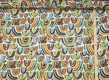 Cargar imagen en el visor de la galería, Musselin, Double Gauze, mit Regenboge, Safaritiere, Blätter und Unistoff zum kombinieren 0,50m Art 3020
