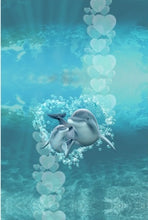 Lade das Bild in den Galerie-Viewer, Jersey 3er Panel DIGITAL Stenzo Delfine Schildkröten Meer, für Kinder 0.75mx1.50m Art 3356
