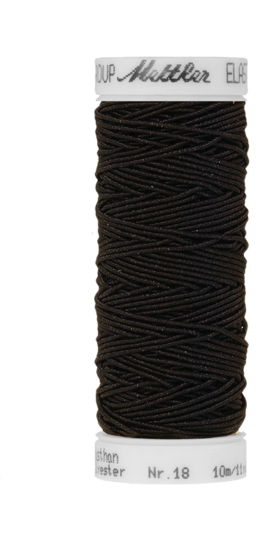 METTLER ELASTIK, Nähgarn zum Smoken, 10 m, 0390 Farbe Schwarz, Black (4000) 1 von 17 Farben