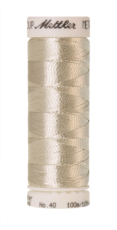 METTLER METALLIC, Nähgarn zum Sticken & Ziernähte, 100 m 7633 Farbe Silber, Silver (2701) 1 von 15 Farben