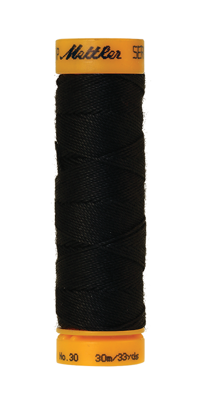 METTLER SERALON 30, reißfestes Knopflochgarn, 30 m 6675 Farbe Schwarz, Black (4000) 1 von 48 Farben