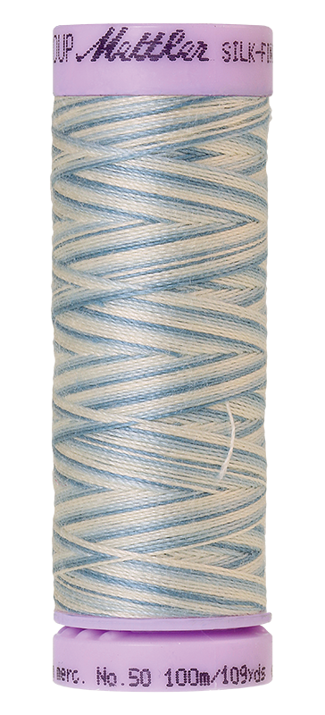 METTLER SILK-FINISH Cotton Multi 50, Näh- und Quiltgarn, 100 m 9075 Farbe ruhiges Blau, Tranquil Blue (9810) 1 von 15 Farben