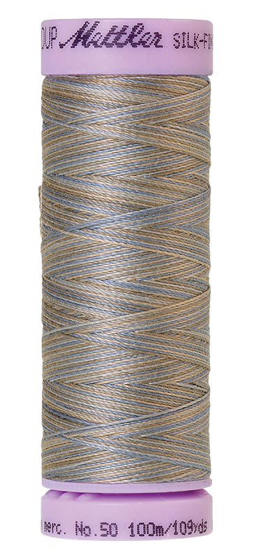 METTLER SILK-FINISH Cotton Multi 50, Näh- und Quiltgarn, 100 m 9075 Farbe Silver Blues (9843) 1 von 15 Farben