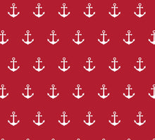 Carregar imagem no visualizador da galeria, EUR 13,90/m Beschichtete Baumwolle, Wachstuch maritim mit großen oder kleine Ankern, 0,50mx1,48m Art 3142
