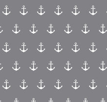 Cargar imagen en el visor de la galería, EUR 13,90/m Beschichtete Baumwolle, Wachstuch maritim mit großen oder kleine Ankern, 0,50mx1,48m Art 3142

