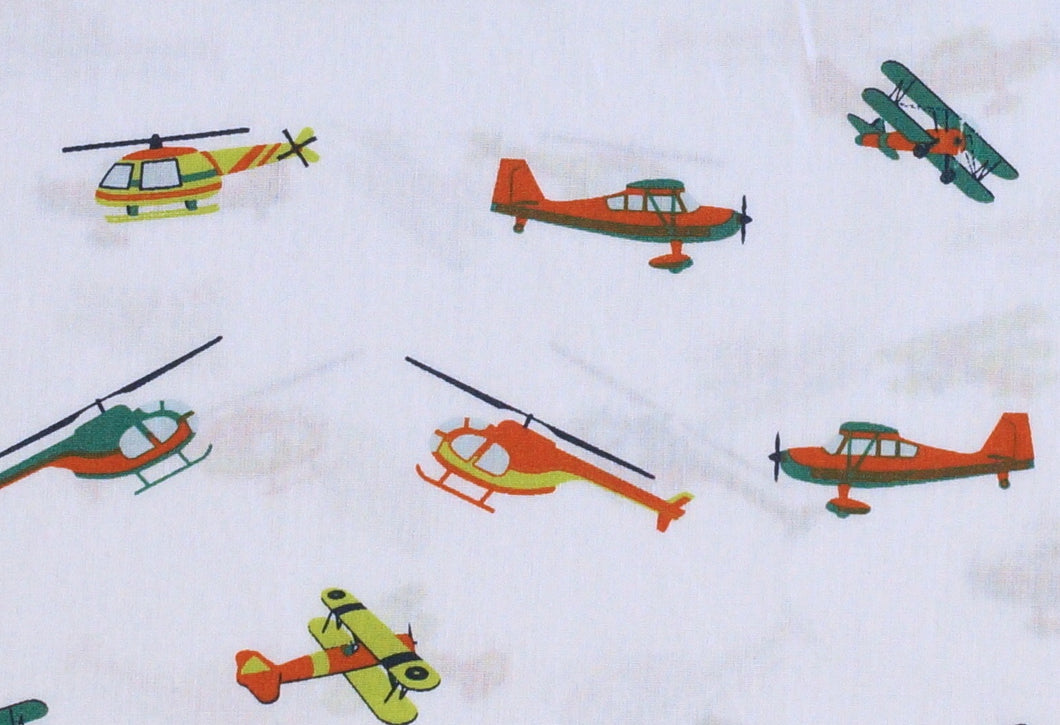 EUR 11,00/m Baumwolle Flugzeugen Hubschrauber in Weiß  0,50mx1,50m Art 2674