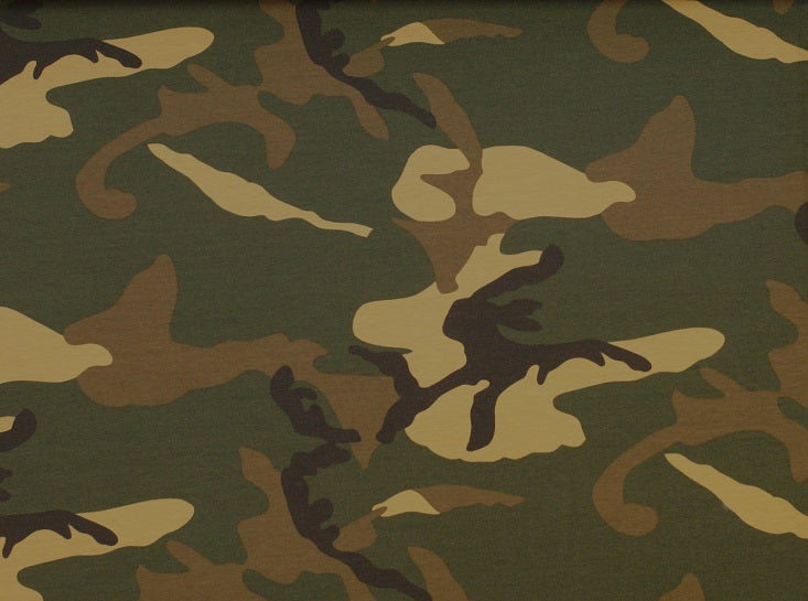 EUR 13,90/m Jersey Camouflage, Army-Grün Braun Beige Schwarz Tarnflecken 0,50mx1,45m Art 2713