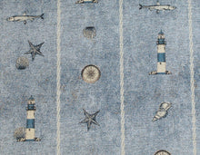 Charger l&#39;image dans la galerie, EUR 22,90/m Gobelin, zwei Motive zum kombinieren, maritim Boote Fische Leuchtturm Seestern Seile Dekostoff 0,50mx1,40m Art 3256
