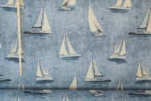 Cargar imagen en el visor de la galería, EUR 22,90/m Gobelin, zwei Motive zum kombinieren, maritim Boote Fische Leuchtturm Seestern Seile Dekostoff 0,50mx1,40m Art 3256
