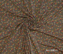 Lade das Bild in den Galerie-Viewer, Viskosejersey zum Kombinieren  Blüten Blumen Streublumen in Grau, Terrakotta und Unijersey Terrakotta 0,50m Art 2983
