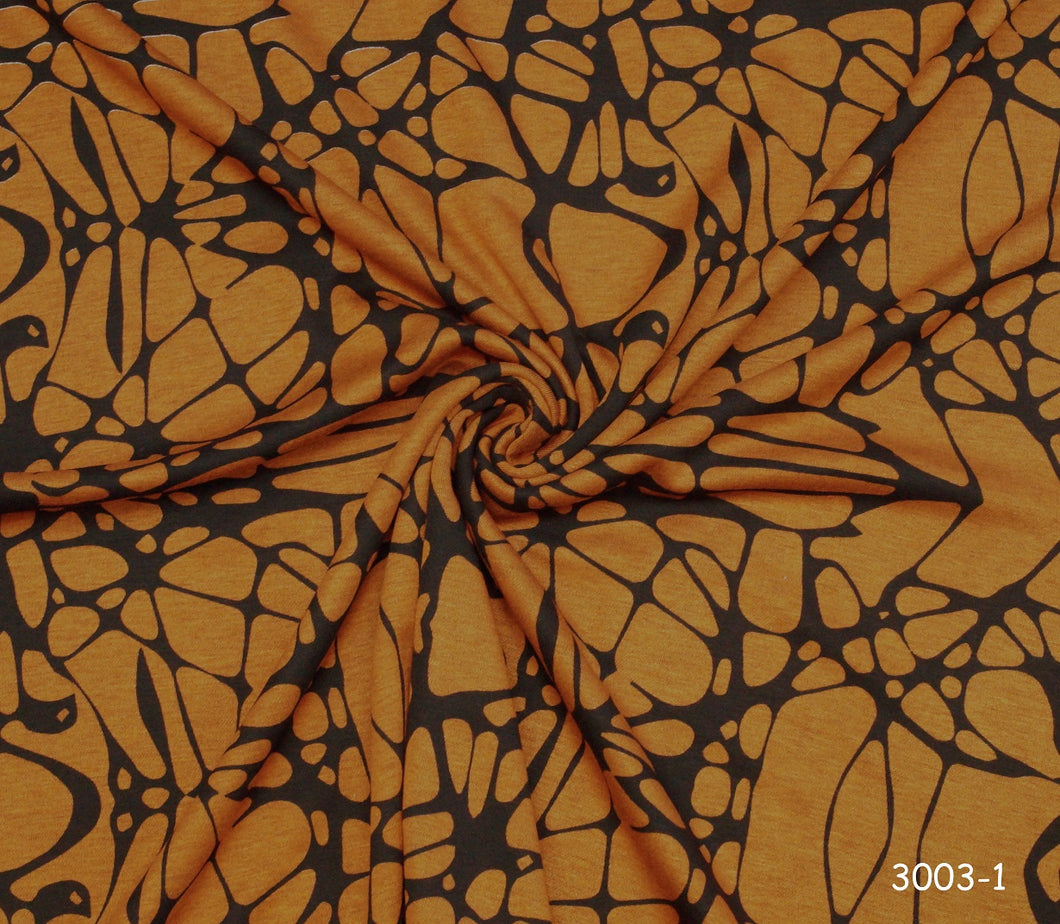 EUR 14,50/m Feinstrick Stoff, Muster abstrakt Retro, querelastisch in Terrakotta oder Khakigrün 0,50mx1,50m Art3003