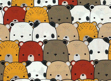 Lade das Bild in den Galerie-Viewer, EUR 12,90/m Baumwolle Teddies Faces  0,50mx1,50m Art 3023
