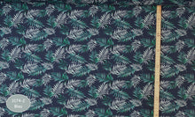 Carregar imagem no visualizador da galeria, EUR 17,50/m Jersey DIGITALDRUCK Palmblätter, Baumwolljersey in Dusty-Mint oder Blau0,50mx1,50m Art 3174
