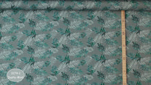 Carregar imagem no visualizador da galeria, EUR 17,50/m Jersey DIGITALDRUCK Palmblätter, Baumwolljersey in Dusty-Mint oder Blau0,50mx1,50m Art 3174

