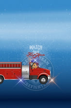Załaduj obraz do przeglądarki galerii, Jersey 3er Panel DIGITAL Stenzo Feuerwehr Teddys Stoff für Kinder 0.75mx1.50m Art 3360
