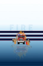 Lade das Bild in den Galerie-Viewer, Jersey 3er Panel DIGITAL Stenzo Feuerwehr Teddys Stoff für Kinder 0.75mx1.50m Art 3360
