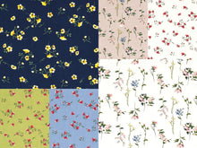 Load image into Gallery viewer, EUR 12,90/m Viskose-Stoffe Blüten Blumen Gräser 6 verschiedene Farben &amp; Muster  0,50mx1,40m Art 3176
