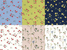 Załaduj obraz do przeglądarki galerii, EUR 12,90/m Viskose-Stoffe Blüten Blumen Gräser 6 verschiedene Farben &amp; Muster  0,50mx1,40m Art 3176
