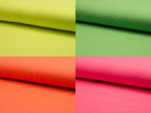 Charger l&#39;image dans la galerie, EUR 11,90/m NEON-Jersey Farben uni melange grün gelb orange pink 0,50m x 1,45m Art Art 3216
