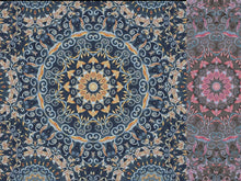 Cargar imagen en el visor de la galería, EUR 17,90/m Viskosejersey Orientalische Mandalas DIGITAL in Jeansblau oder Grau 0,50mx1,50m Art 3275
