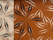 Load image into Gallery viewer, EUR 13,90/m Viskose-Leinen Stoffe abstrakte Blüten, zwei Farben, in Natur oder Rost 0,50mx1,40m Art 3135

