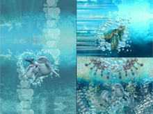 Charger l&#39;image dans la galerie, Jersey 3er Panel DIGITAL Stenzo Delfine Schildkröten Meer, für Kinder 0.75mx1.50m Art 3356
