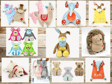 Load image into Gallery viewer, Booklets &amp; Schnittmuster von Kullaloo, 11 verschiedene Schnuffeltücher, Plüschtiere und Kissenfiguren SM10
