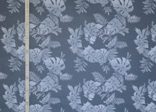 Ladda upp bild till gallerivisning, EUR 16,90/m Beschichtete Baumwolle  Blätter Palmenblätter Lichtblau Weiß nähen Tischdecken Windeltasche Regenbekleidung 0,50mx1,40m Art 2556
