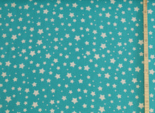 Carregar imagem no visualizador da galeria, EUR 12,90/m Baumwolle Sterne Stars mint weiß zum Nähen Quilten Patchwork Basteln Dekorieren für Decken Masken Kleidung 0,50mx1,45m Art 2682
