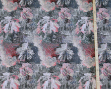 Load image into Gallery viewer, EUR 14,90/m Jersey Blätter Leave Blau Rot Rose Antrazit Herbst- Stoff zum Nähen von Kleidern Oberteilen Röcken Blusen 0,50mx1,50m Art 2941
