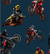 Load image into Gallery viewer, EUR 17,90/m French Terry Motorräder Bikes Motorcross Rennfahrer 0,50mx1,50m Art 3070
