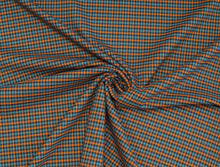 Load image into Gallery viewer, EUR 13,90/m Stoff Kariert Petrol Orange Blau Check Oxfort Glenncheck Stoff zum Nähen für Röcke Oberteile Kleider 0,50mx1,40m Art 2454
