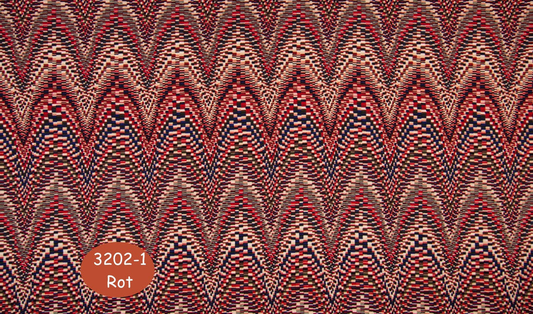 EUR 13,90/m Jersey Viskosejersey, Pixel Print Orange, Dusty-Grün oder Rot0,50mx1,45m Art 3202