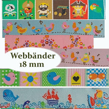 Cargar imagen en el visor de la galería, Webband / Kleidungsband verschiedene für Kinder 18 mm KW251

